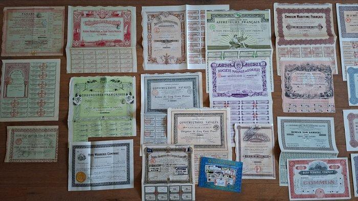 Document - 25 Historische scheepvaart en maritieme aandelen,, Antiquités & Art, Antiquités | Jouets