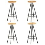 vidaXL Tabourets de bar lot de 4 bois de manguier brut, Verzenden, Neuf