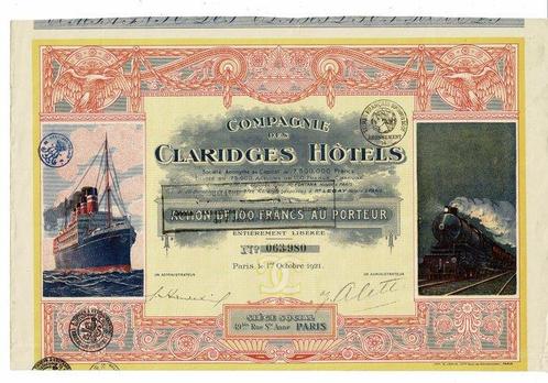 Certificat - 1916-1940 - Aandelen - Obligaties Hotels -, Antiek en Kunst, Antiek | Speelgoed