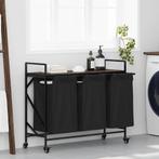 vidaXL Wasmand 3 vakken met planken bruin eikenkleurig, Verzenden, Nieuw