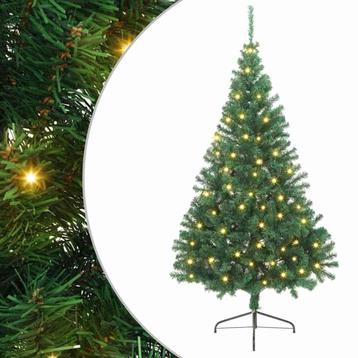 vidaXL Kunstmatige Voorverlichte Kerstboom Groen 240 cm PVC beschikbaar voor biedingen