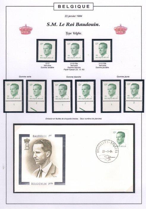België 1984 - Studieverzameling op Z.M. Koning Boudewijn met, Postzegels en Munten, Postzegels | Europa | België