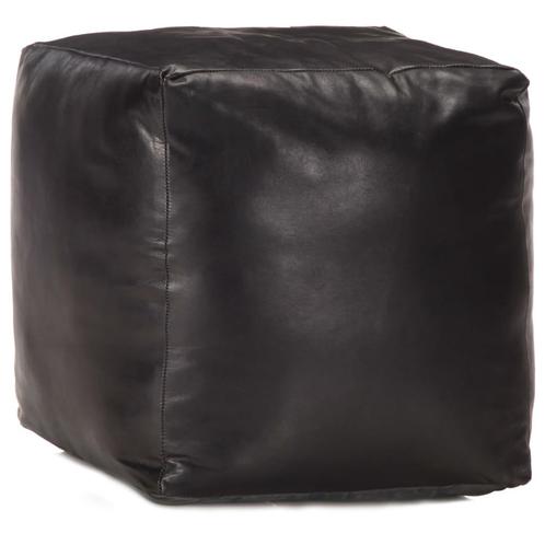 vidaXL Poef 40x40x40 cm echt geitenleer zwart, Huis en Inrichting, Zetels | Voetbanken en poefs, Nieuw, Verzenden