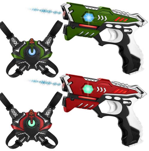 KidsTag lasergame set voor kinderen - 2 laserguns + 2x vest, Kinderen en Baby's, Speelgoed | Buiten | Actiespeelgoed, Nieuw, Ophalen of Verzenden