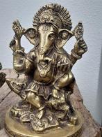 Statue, Bronzen Ganesha beelden - zegen en voorspoed - 16 cm