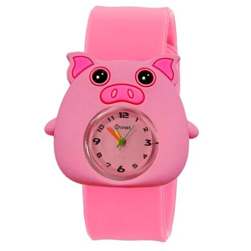 Fako® - Kinderhorloge - Slap On Mini - Varken - Roze, Handtassen en Accessoires, Horloges | Kinderen, Verzenden