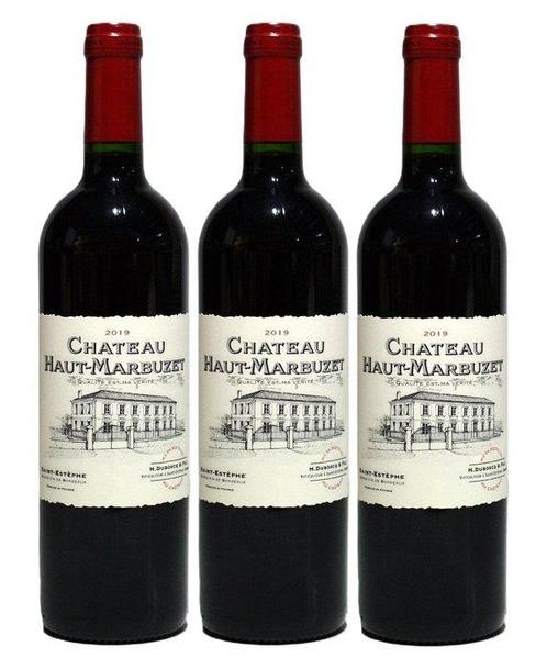 2019 Château Haut Marbuzet - Saint-Estèphe - 3 Flessen (0.75, Verzamelen, Wijnen