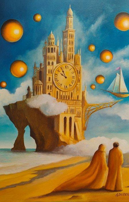 Alex Dudek (XX) - The City of Time, Antiquités & Art, Art | Peinture | Moderne