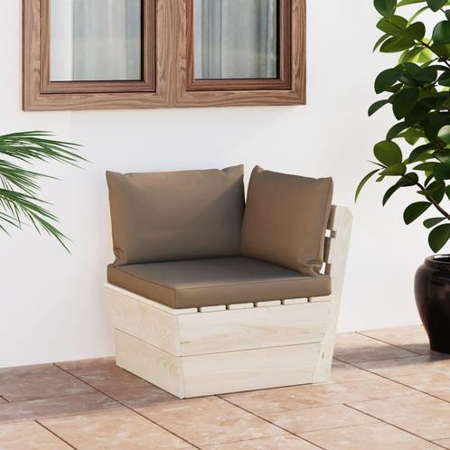 vidaXL Tuinhoekbank met kussens pallet geïmpregneerd, Tuin en Terras, Tuinsets en Loungesets, Nieuw, Verzenden