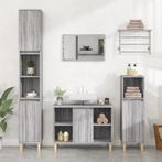 vidaXL Wastafelkast 80x33x60 cm bewerkt hout grijs sonoma, Verzenden, Nieuw