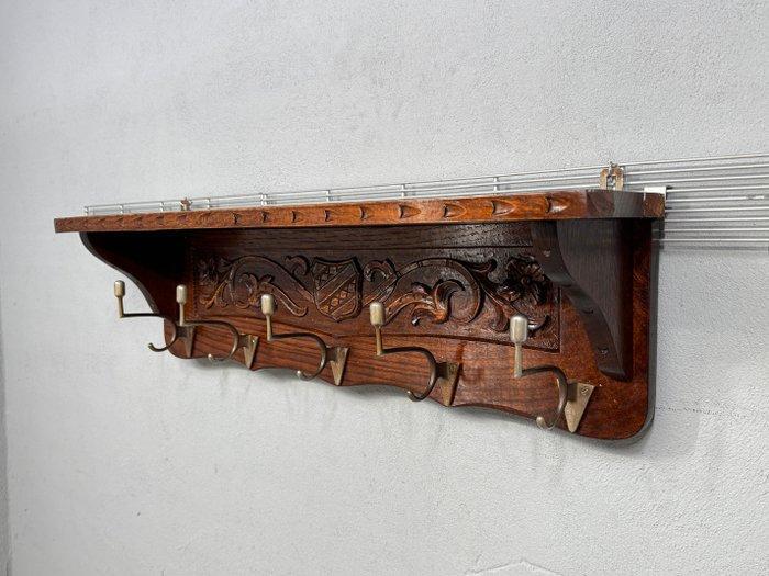 Authentieke art-deco houten kapstok - Kapstok - Hout, Antiek en Kunst, Curiosa en Brocante