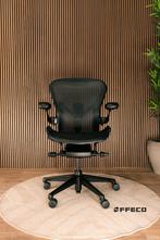 Herman Miller Aeron Bureaustoel - Zwart (Onyx), Huis en Inrichting, Bureaustoelen, Verzenden, Zwart, Zo goed als nieuw, Bureaustoel