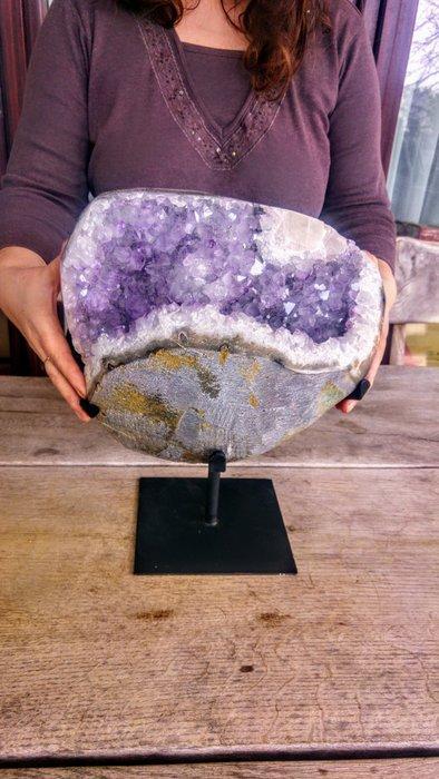 Cluster daméthyste géant, druse de 9 kg. Forme libre -, Verzamelen, Mineralen en Fossielen