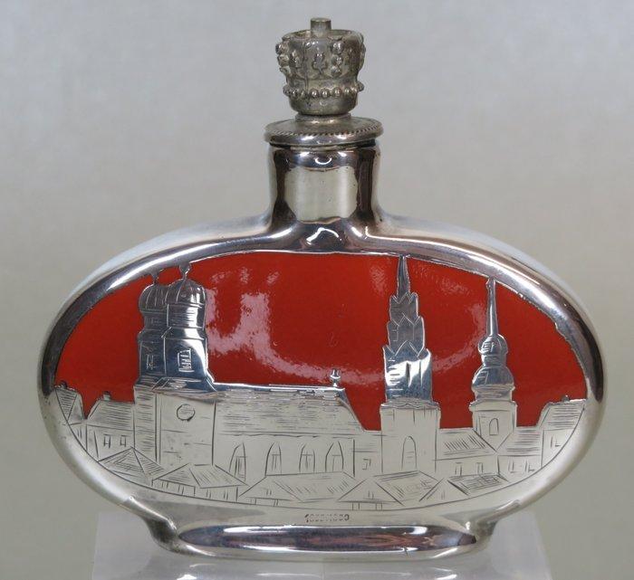 Parfumflesje (Crowntop) München en edelweiss-bloem. -, Antiek en Kunst, Kunst | Designobjecten