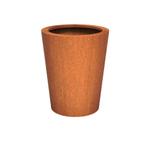 Cortenstaal plantenbak taps Ø80x100cm - Met bodem, Tuin en Terras, Bloembakken en Plantenbakken, Rond, Nieuw, Metaal, 60 tot 100 cm