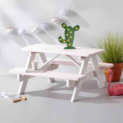 Roze-Witte Kinderpicknicktafel (90 cm.), Jardin & Terrasse, Tables de pique-nique, Envoi