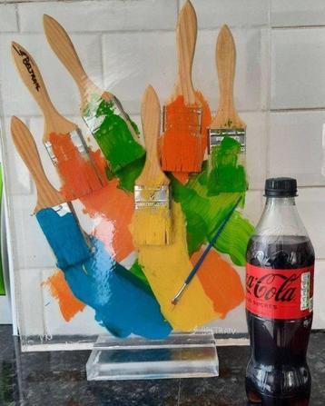 José Beltran (1952) - Inclusion de pinceaux et peinture dans