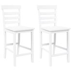 2 Barkrukken massief hout rubber wit | Retour Deal 35%, Huis en Inrichting, Verzenden, Nieuw, 90 cm of meer, Hout