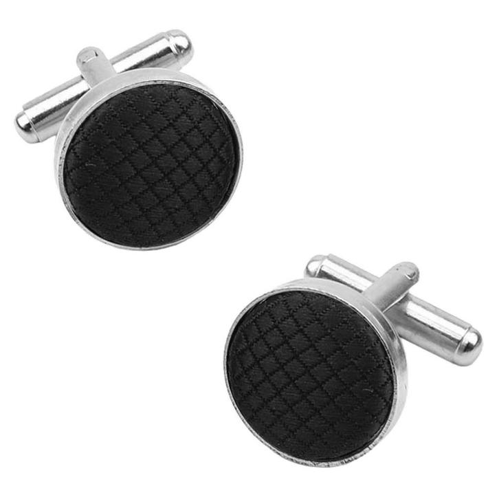 Fako Bijoux - Manchetknopen - Staal & Ruit - Ø 16mm - Zwart, Handtassen en Accessoires, Manchetknopen, Verzenden