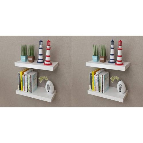 vidaXL Wandplanken 4 st 40 cm wit, Huis en Inrichting, Kasten | Wandmeubels, Nieuw, Verzenden