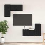 vidaXL TV-kast met plank met opslag met de deur 4 pcs Zwart, Huis en Inrichting, Kasten |Televisiemeubels, Verzenden, Nieuw