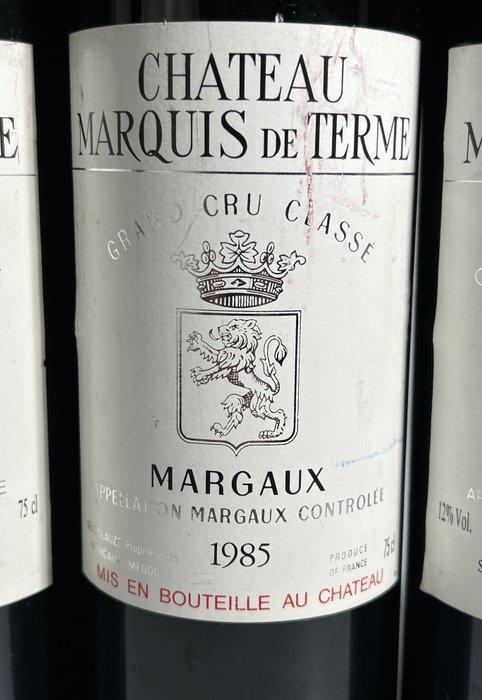 1985 x1 1986 x2 Château Marquis de Terme - Margaux 4ème, Verzamelen, Wijnen