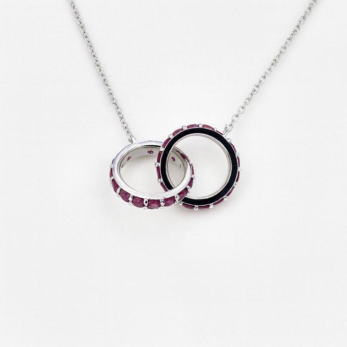 Zonder Minimumprijs - Halsketting Verguld Robijn - 18kt goud, Handtassen en Accessoires, Kettingen