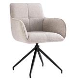 2dekans | Draaibare Eetkamerstoel Charly in Taupe – 63x63x52, Huis en Inrichting, Tafels | Salontafels, Ophalen of Verzenden, Nieuw