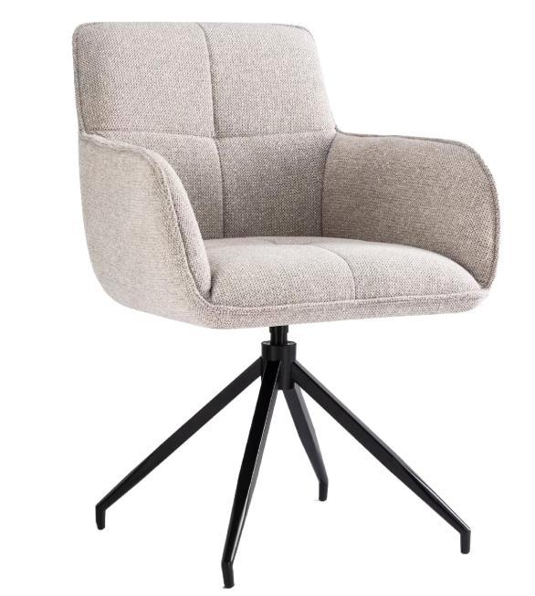 2dekans | Draaibare Eetkamerstoel Charly in Taupe – 63x63x52, Huis en Inrichting, Tafels | Salontafels, Ophalen of Verzenden