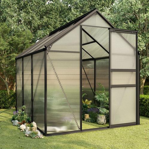 vidaXL Serre Anthracite Aluminium 3,61 mÂ², Tuin en Terras, Kassen, Verzenden