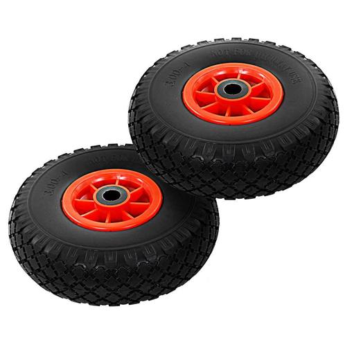 vidaXL Steekwagenwielen 3,00-4 (260x85) massief PU 2 st, Zakelijke goederen, Machines en Bouw | Heftrucks en Intern transport