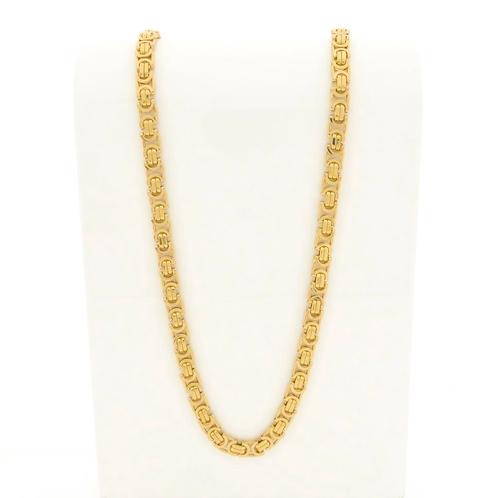 Exclusief lange gouden platte koningsketting | 71 cm, Bijoux, Sacs & Beauté, Colliers, Enlèvement ou Envoi