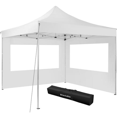 tectake Opvouwbaar tuinpaviljoen 3x3m met 2 zijdelen - wit, Tuin en Terras, Partytenten, Verzenden