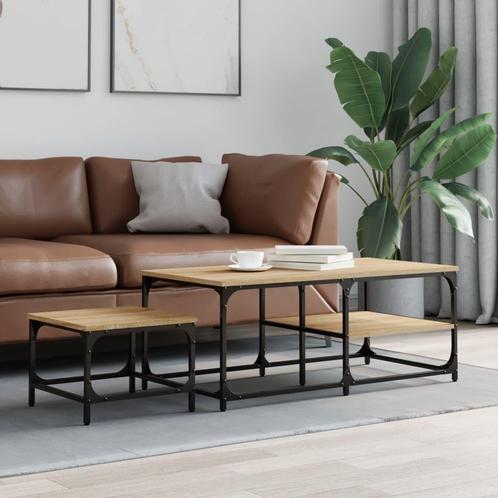 vidaXL 2-delige Tafeltjesset bewerkt hout sonoma, Huis en Inrichting, Tafels | Salontafels, Nieuw, Verzenden