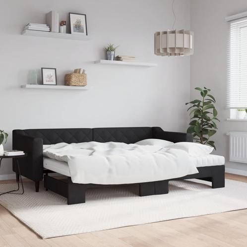 vidaXL Slaapbank met onderschuifbed en matrassen 80x200 cm, Huis en Inrichting, Slaapkamer | Bedden, Nieuw, Verzenden