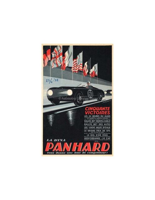 1952 PANHARD DYNA BROCHURE FRANS, Livres, Autos | Brochures & Magazines, Enlèvement ou Envoi
