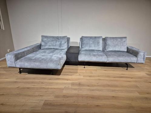 Passe Partout Zico - Hoekbank - Velours - Grijs - Groen, Huis en Inrichting, Zetels | Zetels en Chaises Longues, 300 cm of meer