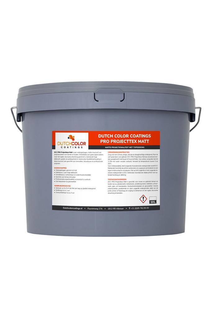 DCC PRO Projecttex Mat - 10L RAL 9003 | Signaalwit 10L, Doe-het-zelf en Bouw, Verf, Beits en Lak, Nieuw, Verzenden