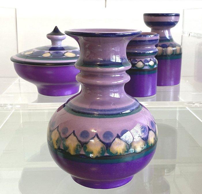 Flora Gouda Holland - Vaas (4) - Lila - Aardewerk - Vintage, Antiquités & Art, Antiquités | Verre & Cristal