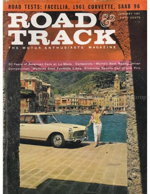 1961 ROAD AND TRACK MAGAZINE JANUARI ENGELS, Livres, Autos | Brochures & Magazines