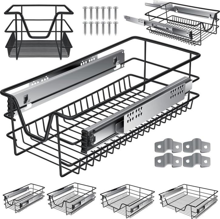 Keukenlade - Telescopische lade - 30 cm - Zwart - KESSER®, Huis en Inrichting, Woonaccessoires | Overige, Verzenden