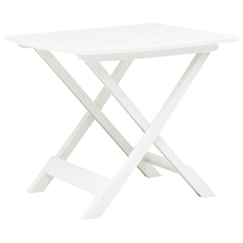 vidaXL Tuintafel inklapbaar 79x72x70 cm kunststof wit, Tuin en Terras, Tuintafels, Nieuw, Verzenden