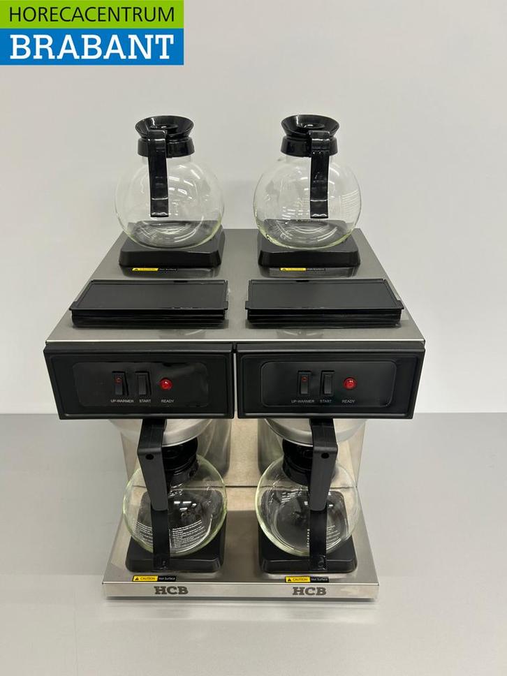HCB RVS Dubbele Koffiemachine Koffieautomaat met 4 kannen, Zakelijke goederen, Horeca | Keukenapparatuur, Ophalen of Verzenden