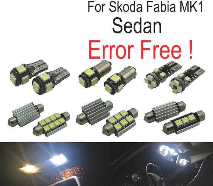 Kit 14 Ampoules Led Intérieur Pour Skoda Fabia 1 Mk1 Mki Ber, Auto-onderdelen, Verlichting, Verzenden