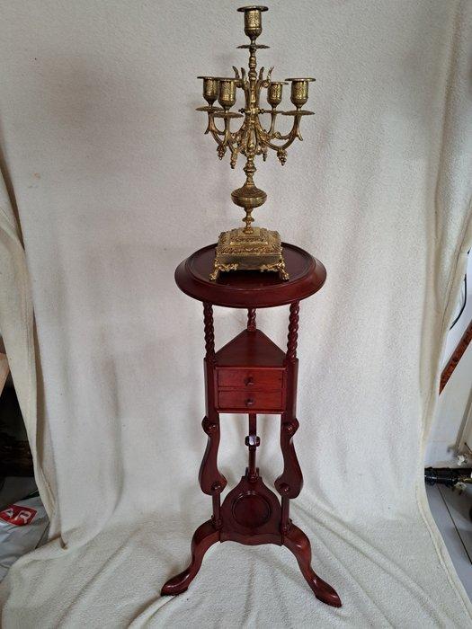 Plantentafel - Bijzettafel - Mahonie - Piedestal Barley, Antiek en Kunst, Antiek | Overige Antiek