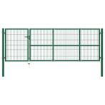 vidaXL Poort met palen 350x100 cm staal groen, Tuin en Terras, Verzenden, Nieuw