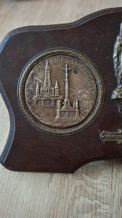 Plaque - Hout, Koper, Antiek en Kunst, Antiek | Boeken en Manuscripten