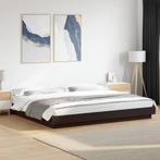 vidaXL Bedframe met LED-verlichting bewerkt hout zwart, Huis en Inrichting, Slaapkamer | Bedden, Verzenden, Nieuw