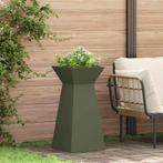 vidaXL Pilarenbak 2 pcs Olijfgroen 35 x 35 x 73 cm, Tuin en Terras, Bloempotten, Verzenden, Nieuw