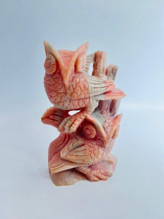 Twee Uilen in Roze Opaal – Natuurlijke edelstenen, Verzamelen, Mineralen en Fossielen